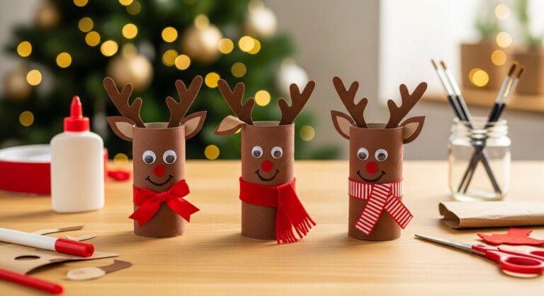 rendieren van oude wc-rolletjes geknutseld