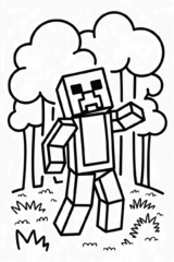 creeper bos kleurplaat om gratis te printen