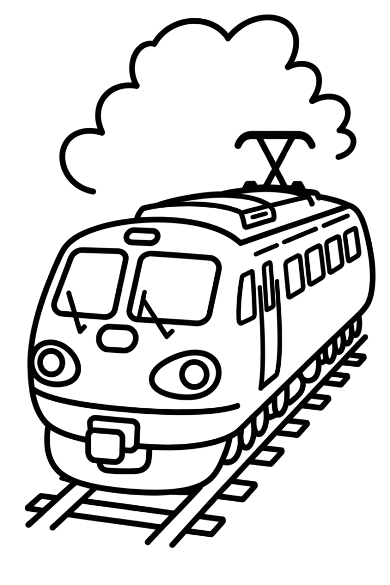 elektrische locomotief kleurplaat om gratis te printen