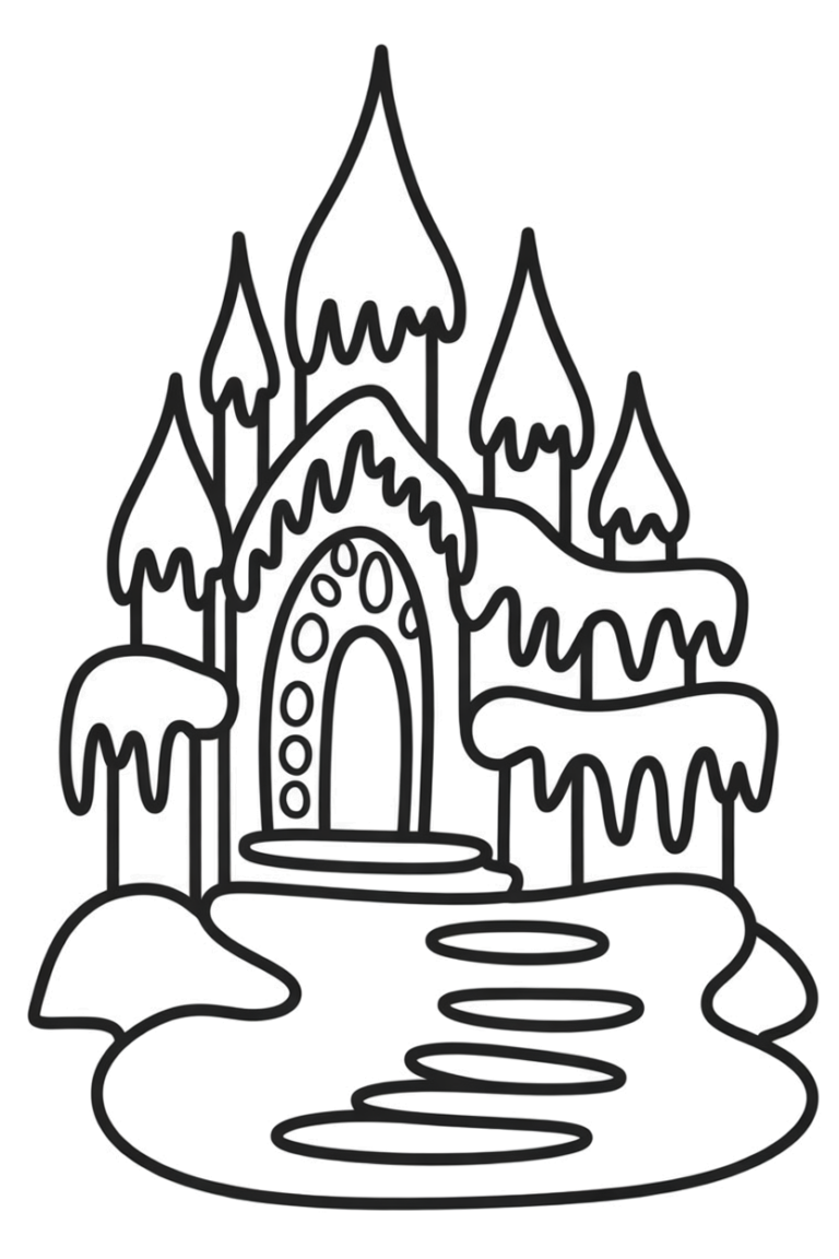 ijspaleis arendelle kleurplaat om gratis te printen