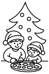 kerstkoekjes bakken kleurplaat om gratis te printen