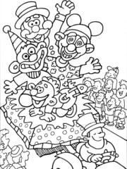 kleurplaat carnaval optocht