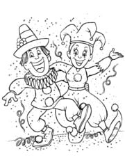 kleurplaat carnaval verkleed