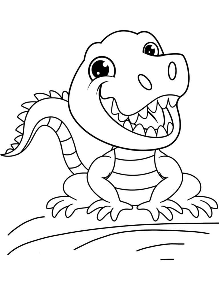 kleurplaat krokodil