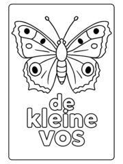kleurplaat de kleine vos vlinder