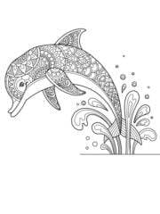 kleurplaat versierde dolfijn
