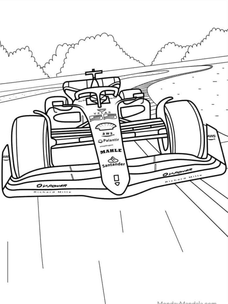 f1 ferrari kleurplaat