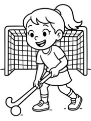 kleurplaat hockey meisje