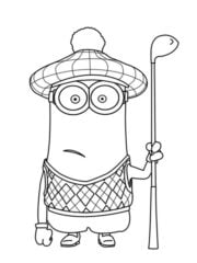 kleurplaat minion golfen