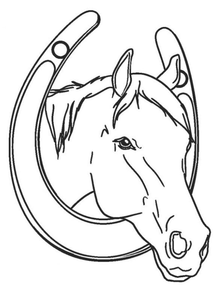 kleurplaat paard hoefijzer