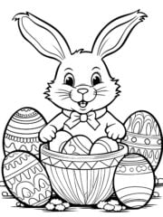 kleurplaat paashaas paaseieren