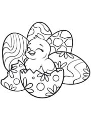 kleurplaat pasen kuikentje