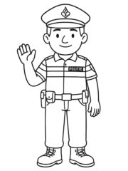 kleurplaat politie agent