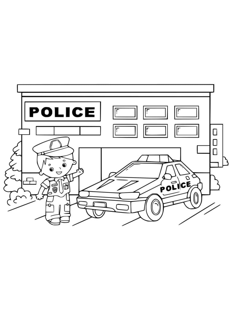 kleurplaat politiebureau