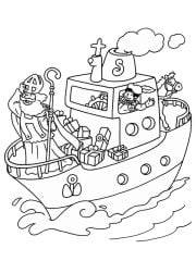 kleurplaat pakjesboot van sinterklaas