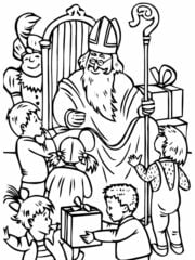 kleurplaat sinterklaas kinderen