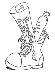 kleurplaat sinterklaas verlanglijstje in schoen