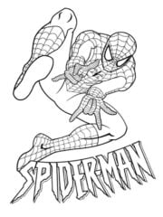 kleurplaat van spiderman