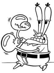 spongebob kleurplaat meneer krabs
