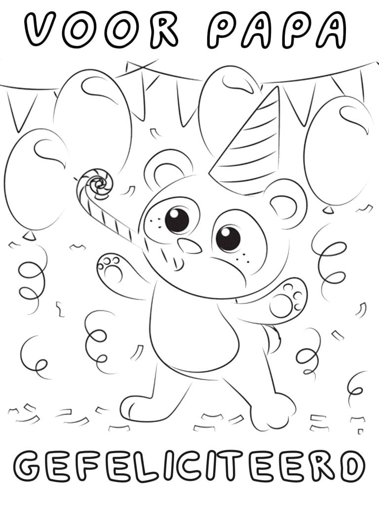 kleurplaat gefeliciteerd papa