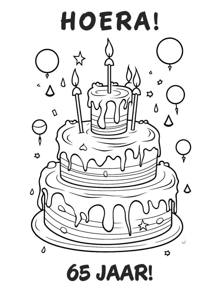 kleurplaat verjaardag 65 jaar