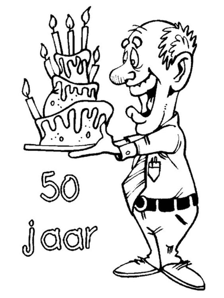 kleurplaat verjaardag abraham