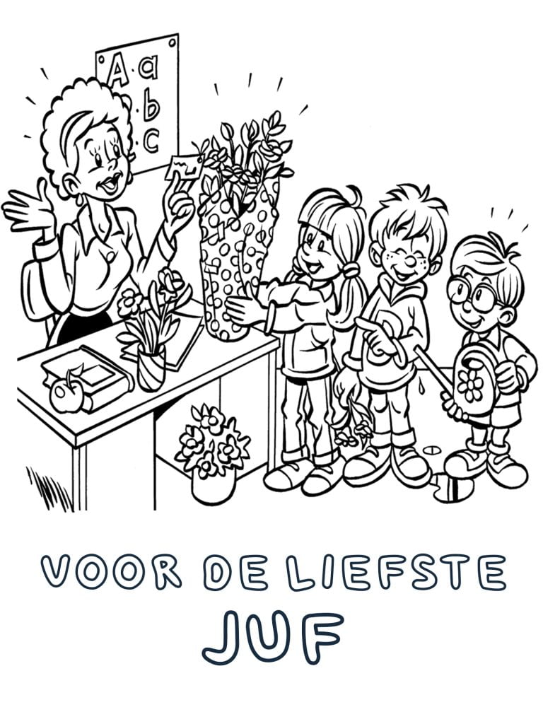 kleurplaat verjaardag juf