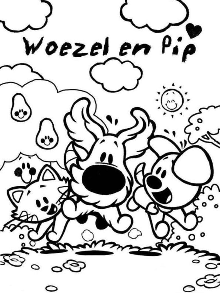 woezel en pip kleurplaat