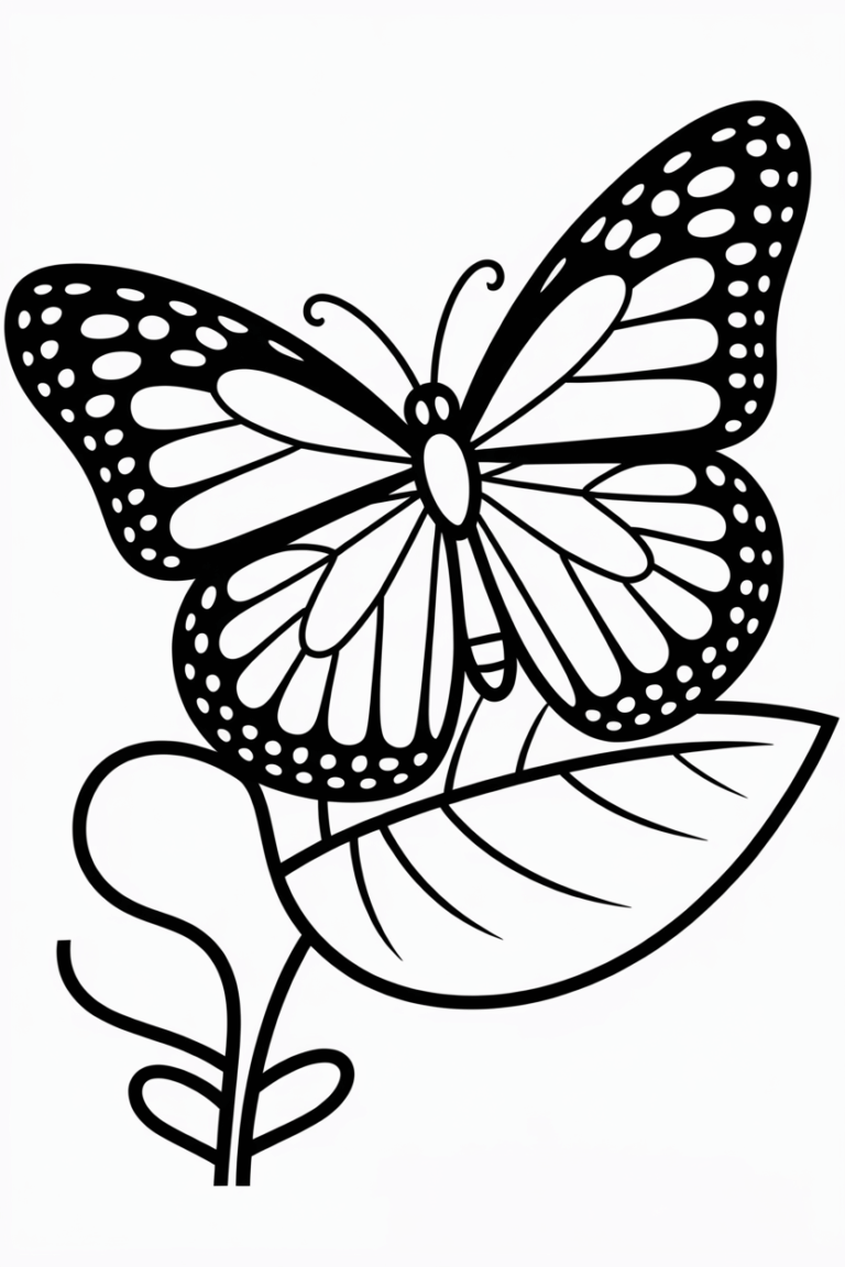 monarchvlinder kleurplaat (categorie vlinders) om gratis te printen