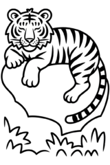 slapende tijger kleurplaat om gratis te printen