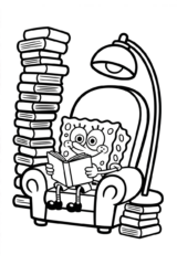 spongebob bibliotheek kleurplaat om gratis te printen