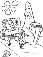 spongebob kleurplaat
