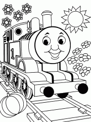 thomas de stoomlocomotief kleurplaat