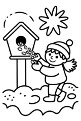 vogelhuisje vullen kleurplaat om gratis te printen