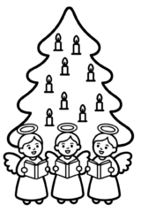 zingende engeltjes kleurplaat om gratis te printen